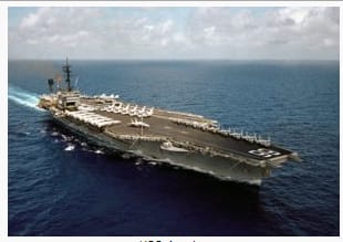 United States Navy aircraft carrier underway at sea